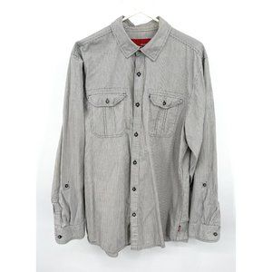 Gramicci Shirt Mens Extra Large Gray White‎ Striped Button up